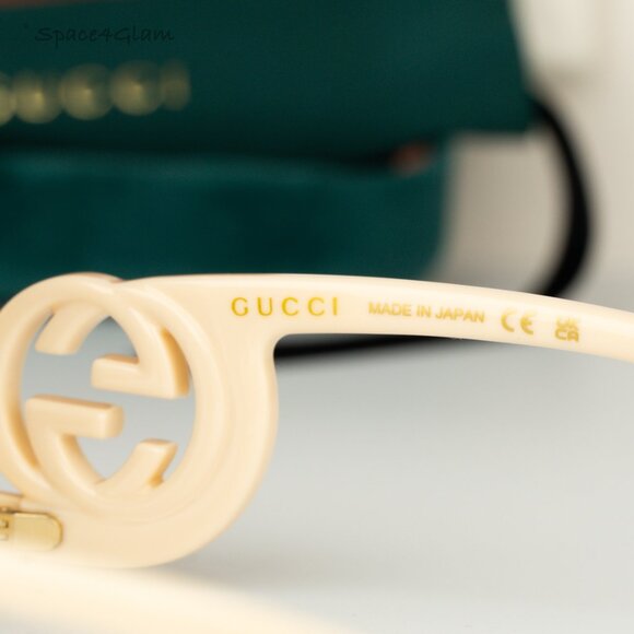 BRAND NEW Gucci GG1326S 009 Ivory Grey Mirror Oversized Square Women Sunglasses - Picture 7 of 8